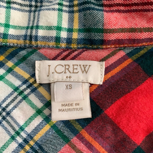 J. Crew Plaid Flannel Tunic XS - Picture 2 of 4